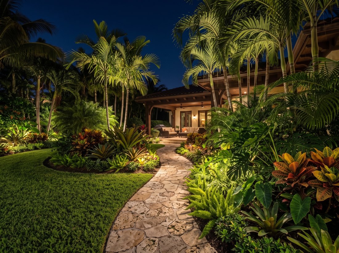 The same view after dark with the lighting on